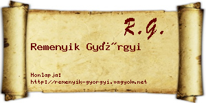 Remenyik Györgyi névjegykártya